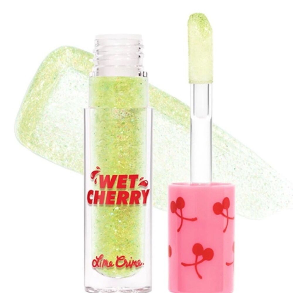Lime Crime Green Lip Gloss Sparkling Shine Cherry Slime NEW